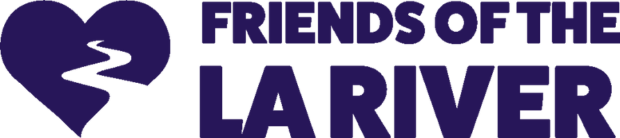 Logo of 'Friends of the LA River' with a purple heart and text.