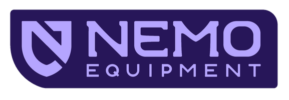 Nemo Equipment logo on a dark purple background