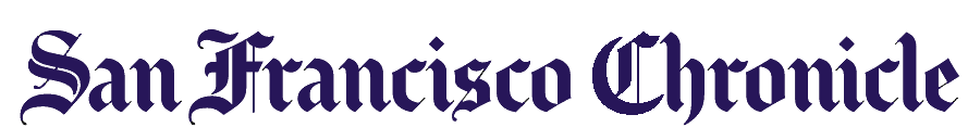 San Francisco Chronicle logo in a dark purple gothic font on a white background.